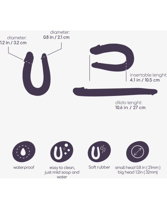 Crushious ДВОЙНАЯ ПРОБЛЕМА, ДИЛДО С ДВОЙНОЙ ГОЛОВКОЙ, ПУРПУРНЫЙ