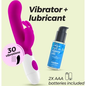 Crushious JIGGLIE RABBIT VIBRATORS AR IEKĻAUTU ŪDENS BĀZES LUBRIKANTI