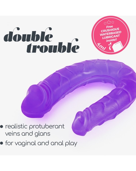 Crushious DOUBLE TROUBLE DOUBLE HEAD DILDO PURPLE