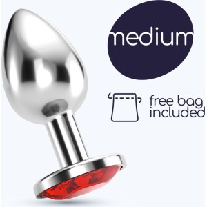 Crushious BIJOU ANAL JEWEL PLUG RED MEDIUM WITH FREE VELVETY BAG