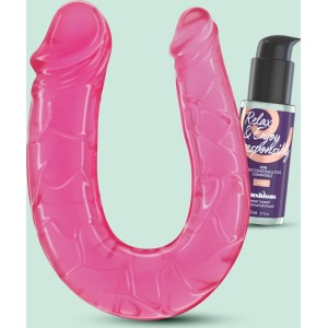 Crushious DEEP DIVER DUBULTAIS DILDO AR ANĀLĀS LUBRIKANTS 50 ml ROZĀ