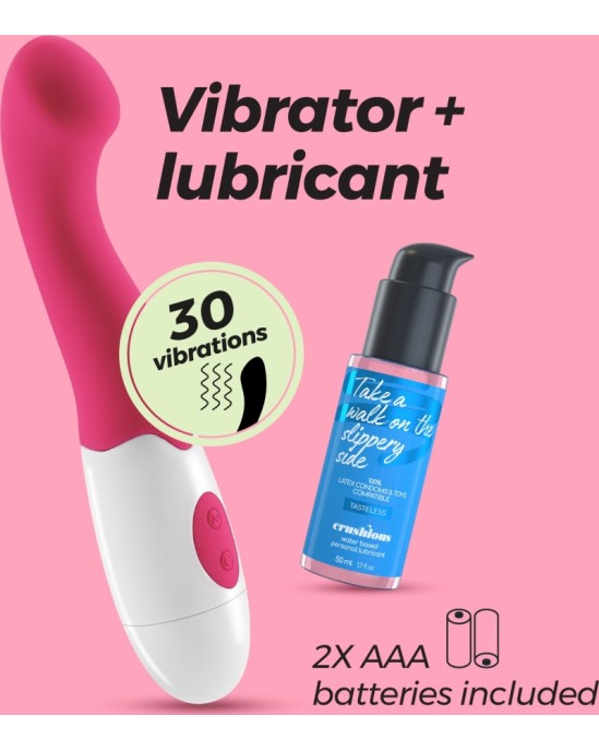 Crushious RATIŅU VIBRATORS AR IEKĻAUTAS ŪDENS BĀZES LUBRIKANTS