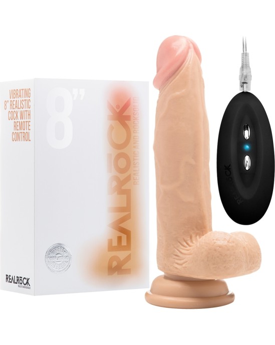 Realrock 8? REĀLISTS VIBRATORS AR sēkliniekiem BALTS