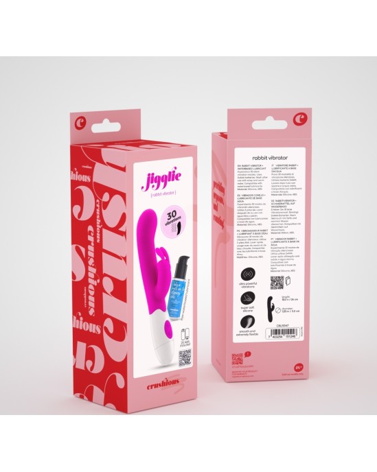 Crushious JIGGLIE RABBIT VIBRATOR WITH WATERBASED LUBRICANT INCLUDED