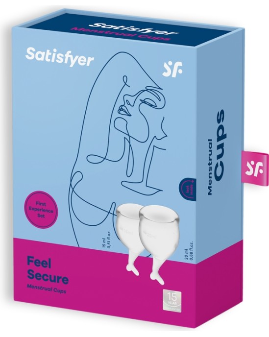 Satisfyer JŪTIES DROŠI 2 MENSTRUĀLĀS KRUSES KOMPLEKTS SKAIDRS