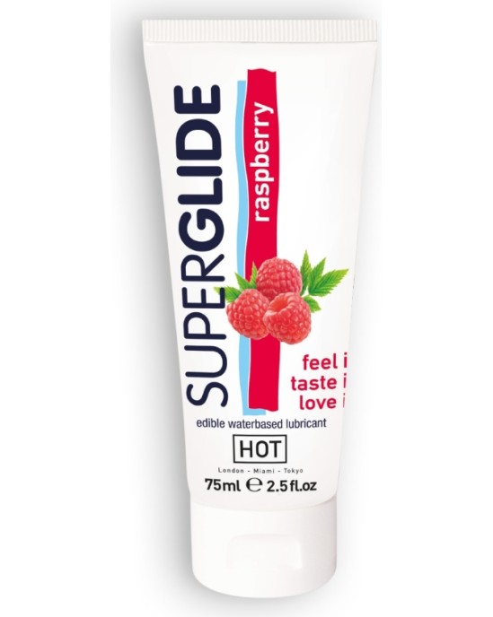 Hot™ HOT? SUPERGLIDE EDIBLE LUBRICANT RASPBERRY 75ML