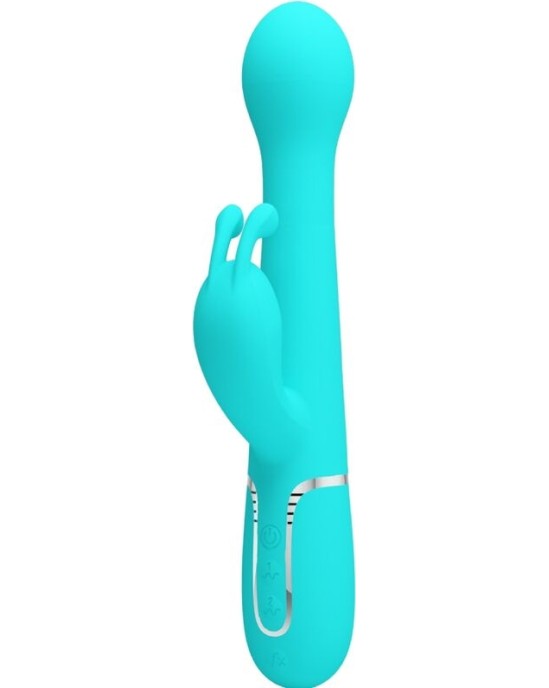 Pretty Love Flirtation PRETTY LOVE - DEJON RABBIT VIBRATOR 3 IN 1 MULTIFUNCTION AQUA GREEN