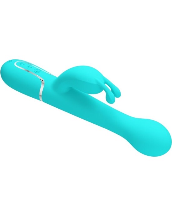 Pretty Love Flirtation PRETTY LOVE - DEJON RABBIT VIBRATOR 3 IN 1 MULTIFUNCTION AQUA GREEN