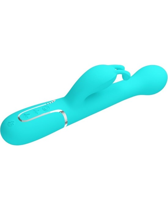 Pretty Love Flirtation PRETTY LOVE - DEJON RABBIT VIBRATOR 3 IN 1 MULTIFUNCTION AQUA GREEN