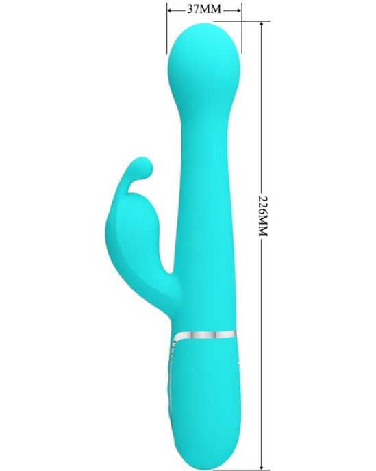 Pretty Love Flirtation PRETTY LOVE — DEJON RABBIT VIBRATOR 3 IN 1 DAUDZFUNKCIJAS AQUA GREEN