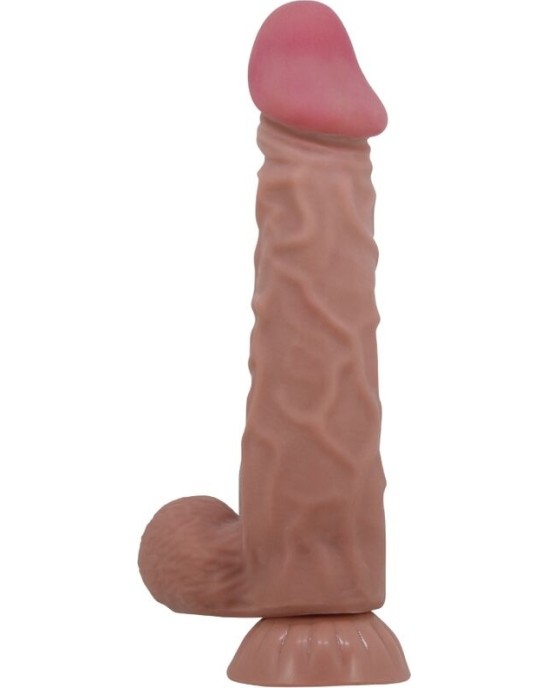 Pretty Love High Grade PRETTY LOVE - SLIDING SKIN SERIES REALISTIC DILDO WITH SLIDING SKIN SUCTION CUP BROWN 24 CM