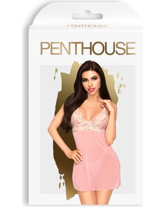 Penthouse РОЗОВАЯ НОЧНАЯ РУБАШКА И СТРИНКИ BEDTIME STORY - 38-40 М/Л