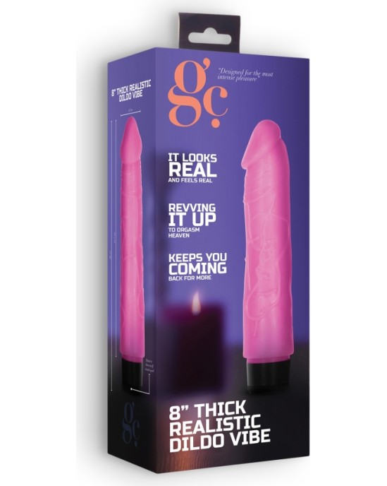 GC 8" THICK REALISTIC DILDO VIBE PINK