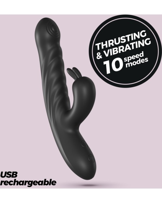 Crushious LAPIN TRUSTING RABIT VIBRATOR BLACK