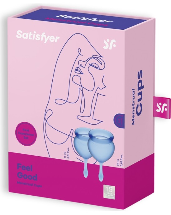 Satisfyer FEEL GOOD 2 MENSTRUĀLĀS KRUSES KOMPLEKTS TUMŠI ZILS