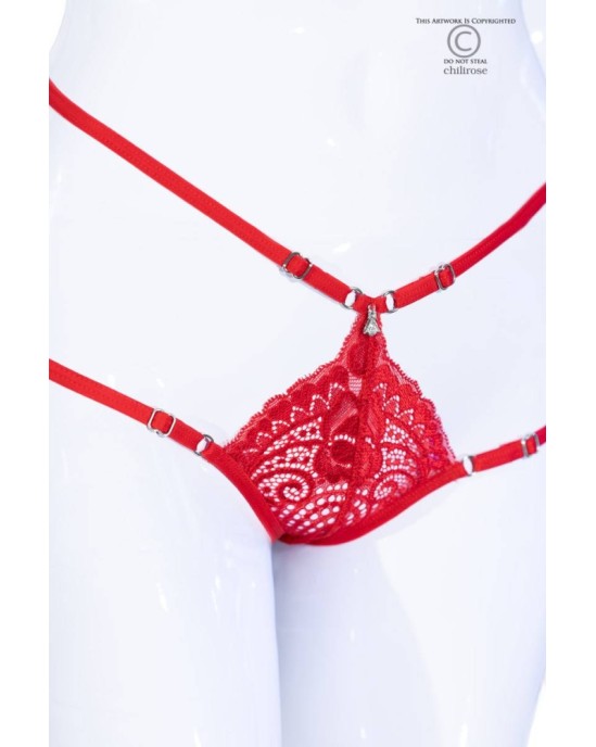 Chilirose РЕГУЛИРУЕМЫЕ ТРУСИКИ CR-4387 RED - 36-38 S/M