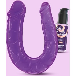 Crushious DEEP DIVER DUBULTAIS DILDO AR ANĀLĀS LUBRIKANTS 50 ml PURPU