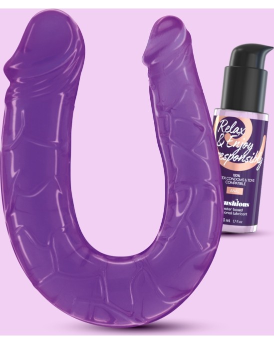 Crushious DEEP DIVER DUBULTAIS DILDO AR ANĀLĀS LUBRIKANTS 50 ml PURPU