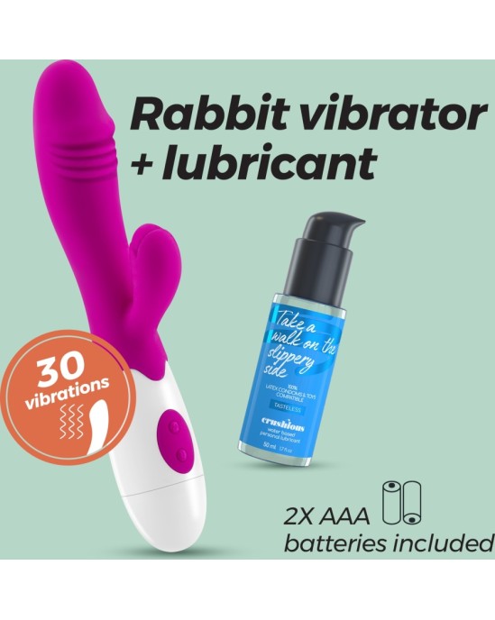 Crushious LOLLIPOP RABBIT VIBRATORS AR ŪDENS BĀZES LUBRIKANTIEM