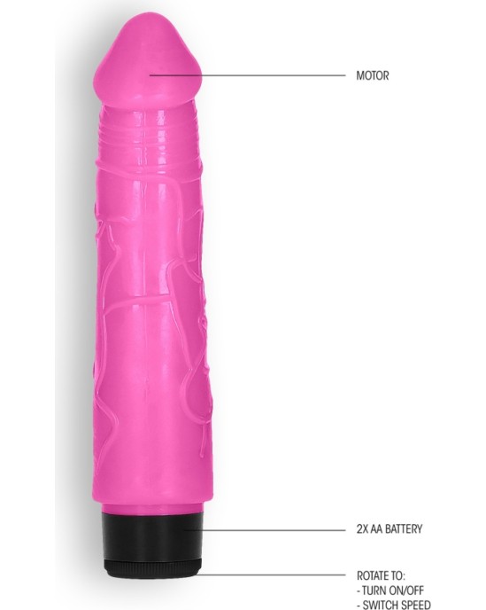 GC 8" BIEZS REĀLISTS DILDO VIBE PINK