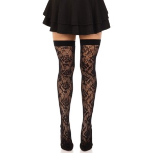 Leg Avenue Hosiery LEG AVENUE - WILD ROSES TĪKLA KRĀJUMI MELNI