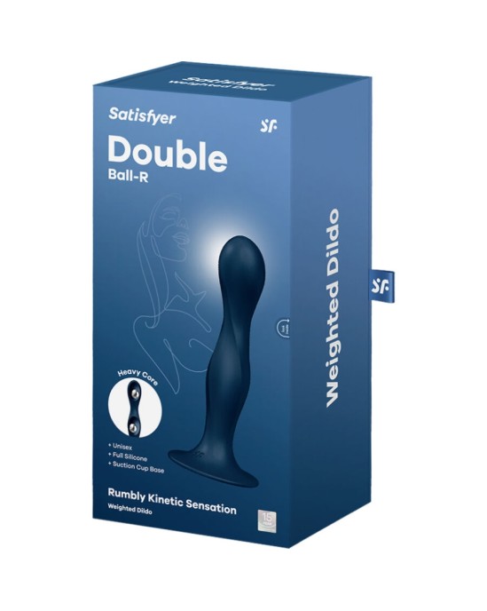 Satisfyer Plugs SATISFYER - СИЛИКОНОВЫЙ ДИЛДО С ДВОЙНЫМ ШАРОМ-R, СИНИЙ