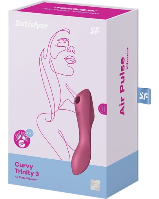 Satisfyer Air Pulse SATISFYER CURVY TRINITY 3 ВОЗДУШНО-ИМПУЛЬСНЫЙ ВИБРАТОР - КРАСНЫЙ