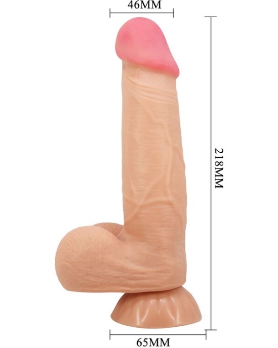 Pretty Love High Grade PRETTY LOVE - BĪDĀMĀS ĀDAS SĒRIJA REĀLISTS DILDO AR BĪDĀMĀM ĀDAS SŪKCUSĒM 21,8 CM