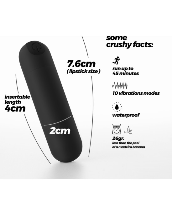 Crushious IMOAN RECHARGEABLE VIBRATING BULLET BLACK