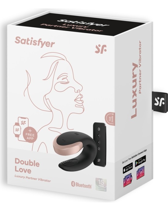 Satisfyer APMIERINĀTĀJS DUBULTĀ MĪLESTĪBA AR APP BLACK