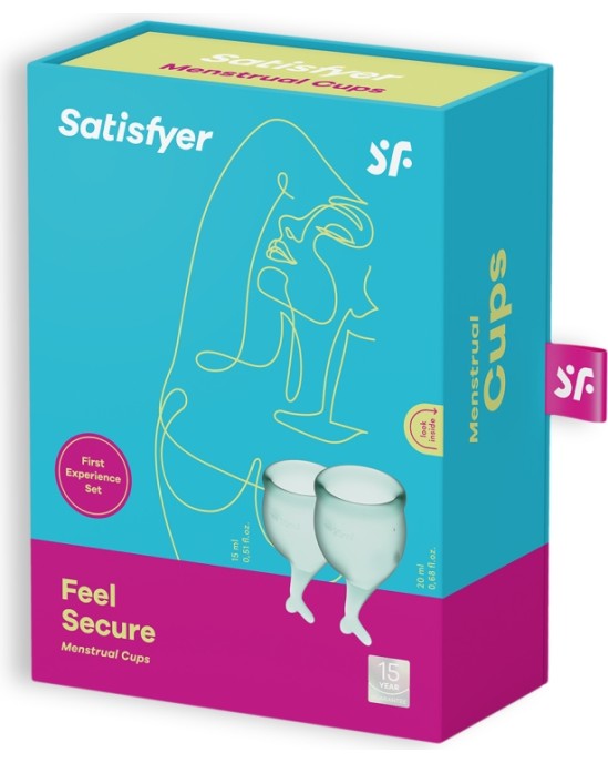 Satisfyer НАБОР МЕНСТРУАЛЬНЫХ ЧАШ FEEL SECURE 2 ТЕМНО-ЗЕЛЕНЫЙ