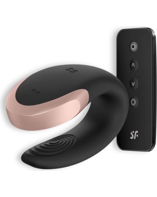 Satisfyer APMIERINĀTĀJS DUBULTĀ MĪLESTĪBA AR APP BLACK