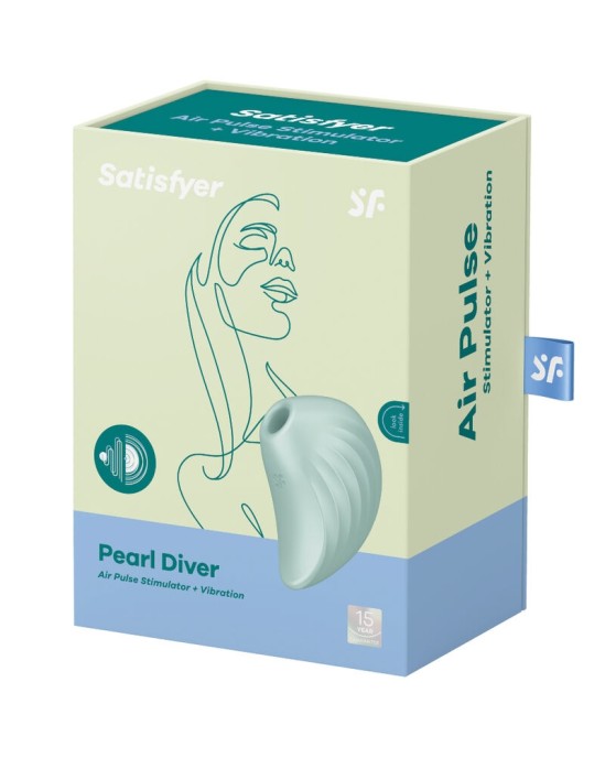 Satisfyer Air Pulse СТИМУЛЯТОР И ВИБРАТОР ВОЗДУШНЫХ ИМПУЛЬСОВ SATISFYER PEARL DIVER - ЗЕЛЕНЫЙ