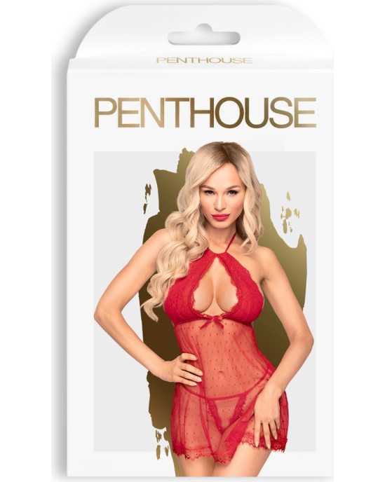 Penthouse CAMISA DE NOITE E TANGA LIBIDO BOOST VERMELHA - 40-42 L/XL