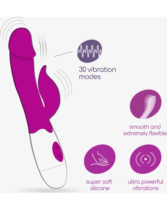 Crushious MOCHI RABBIT VIBRATOR PURPLE WITH WATERBASED LUBRICANT INCLUDED