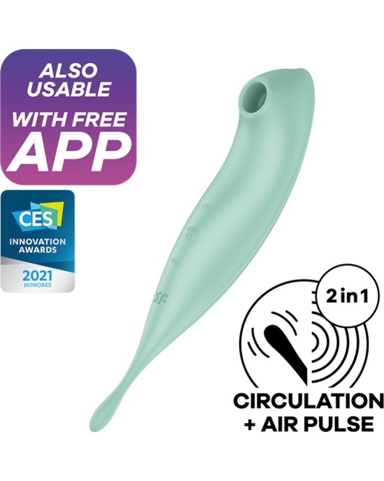 Satisfyer ВИБРАТОР TWIRLING PRO С ПРИЛОЖЕНИЕМ CONNECT MINT