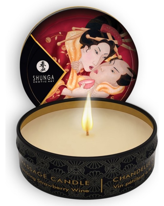 Shunga Erotic Art SHUNGA SPARKLING STRAWBERRY WINE MASSAGE CANDLE 30ML