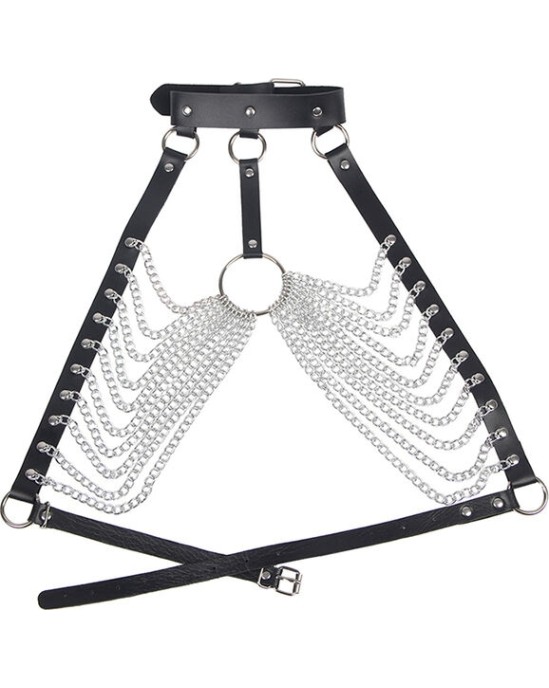 Subblime Fetish SUBBLIME - CHEST HARNESS WITH BIG RING CHAINS ONE SIZE