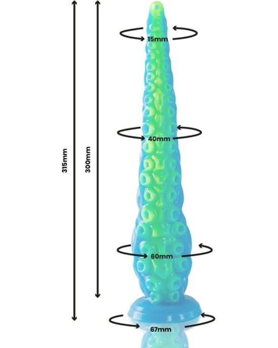 Epic SCYLLA FLUORESCENT PLĀNS tausteklis DILDO LIELA IZMĒRA