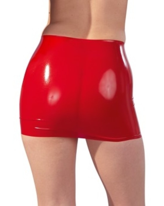 Late X Latex Mini Skirt red XL