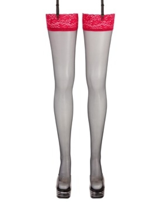 Cottelli Legwear Zeķes melnas/sarkanas 8