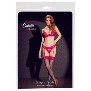 Cottelli Legwear Zeķes melnas/sarkanas 8