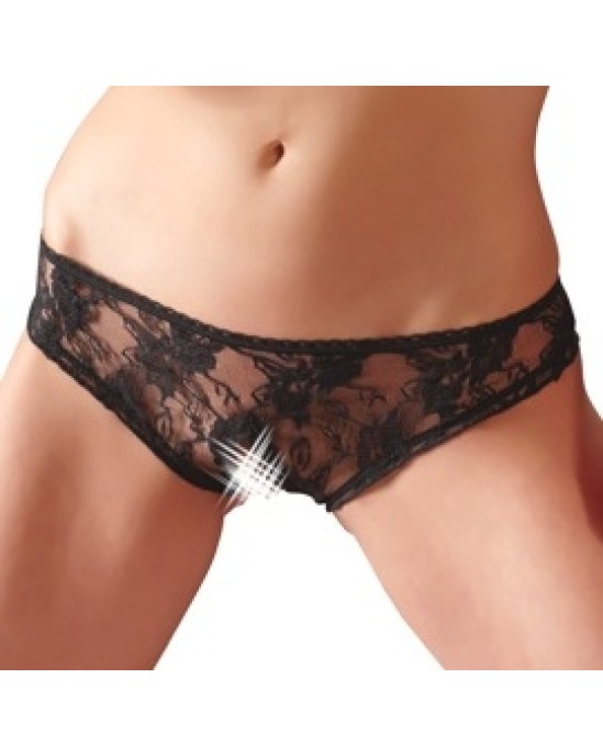 Cottelli Lingerie Crotchless Briefs black S