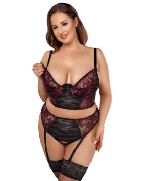 Cottelli Curves Bra Set black/red 95C/2XL