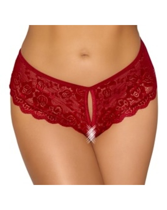 Cottelli Lingerie Crotchless panty red M