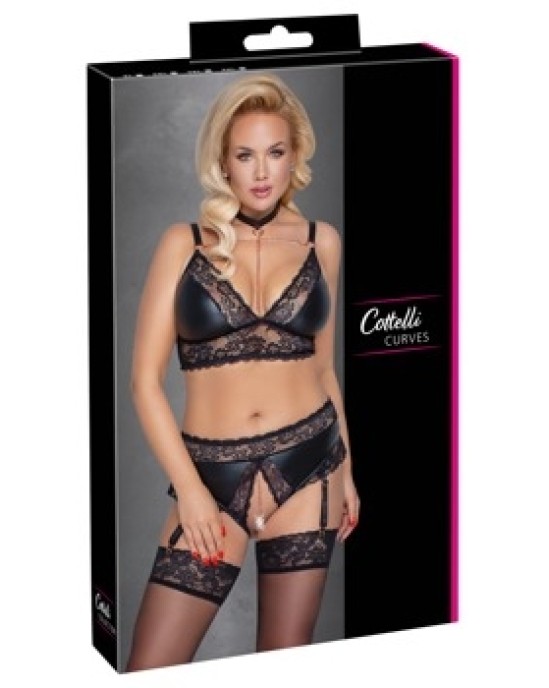 Cottelli Curves Бюстгальтер и трусы на подтяжках 2XL