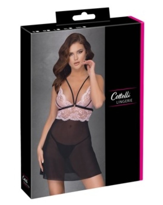 Cottelli Lingerie Babydoll black/pink M