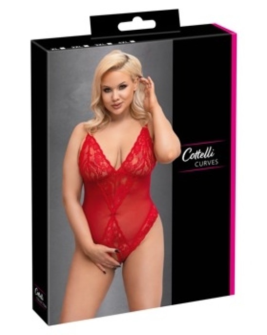 Cottelli Curves Crotchless Body red XL