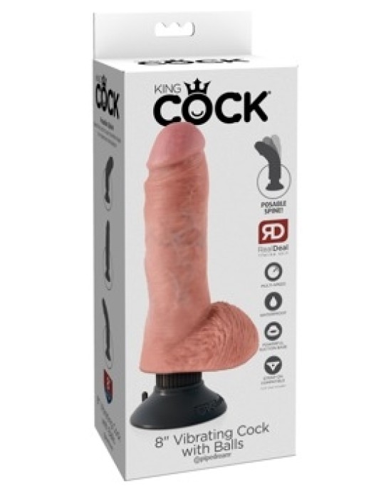 King Cock KC 8" vibrējošs gailis ar bumbu