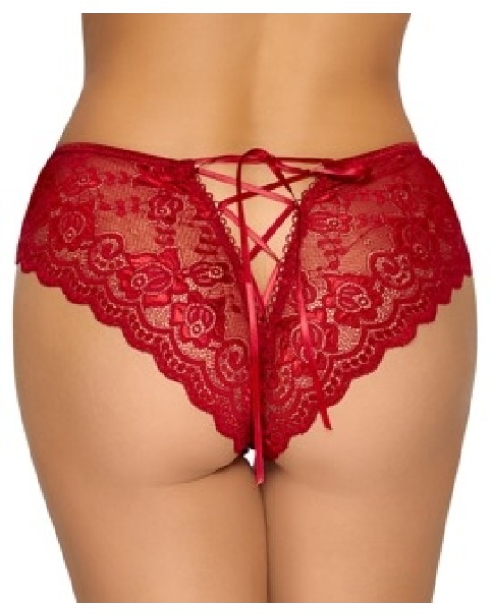 Cottelli Lingerie Crotchless panty red M